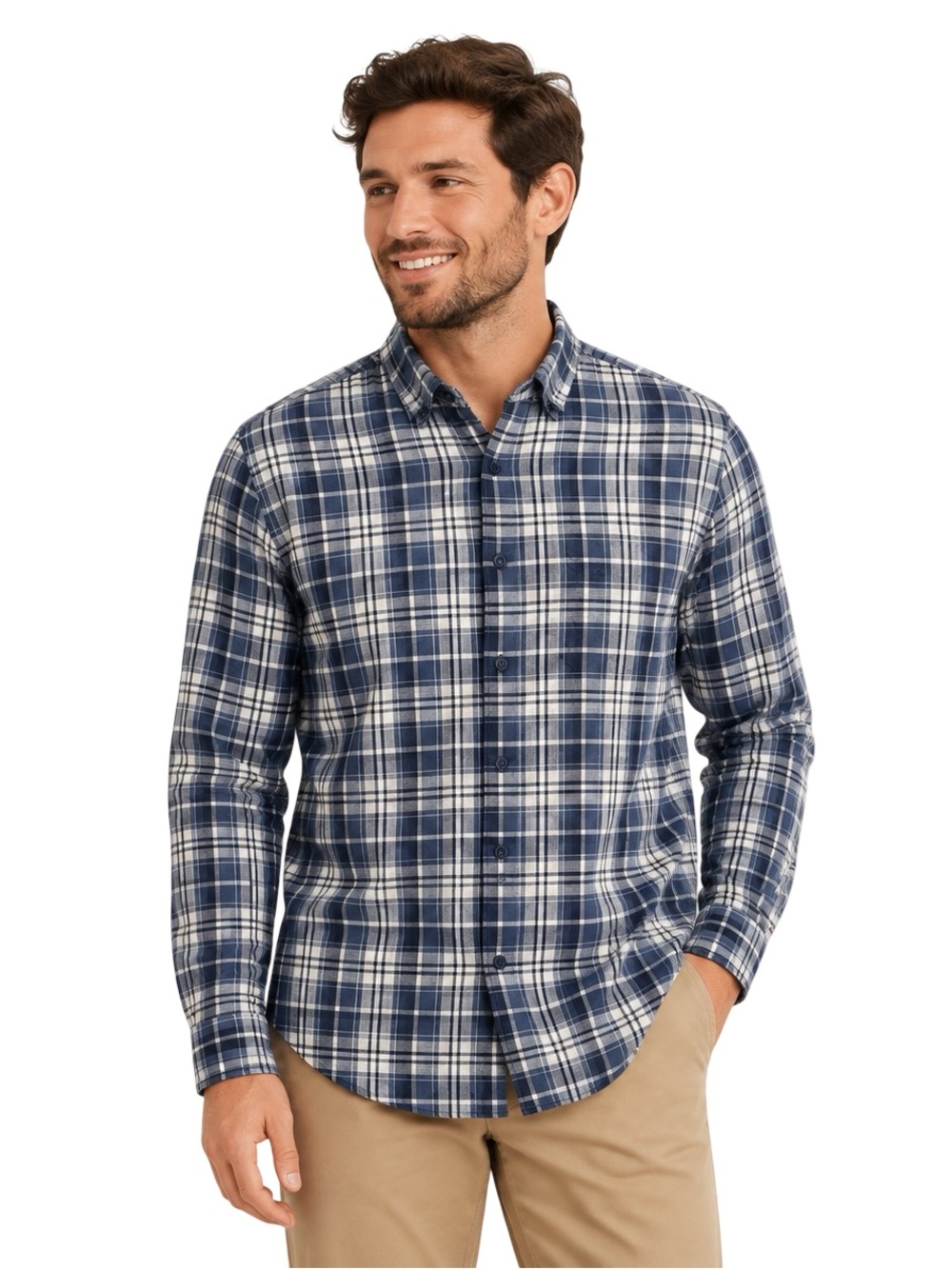 Vineyard Vines Slim Longshore Blue Plaid Button Down Shirt Men’s Large